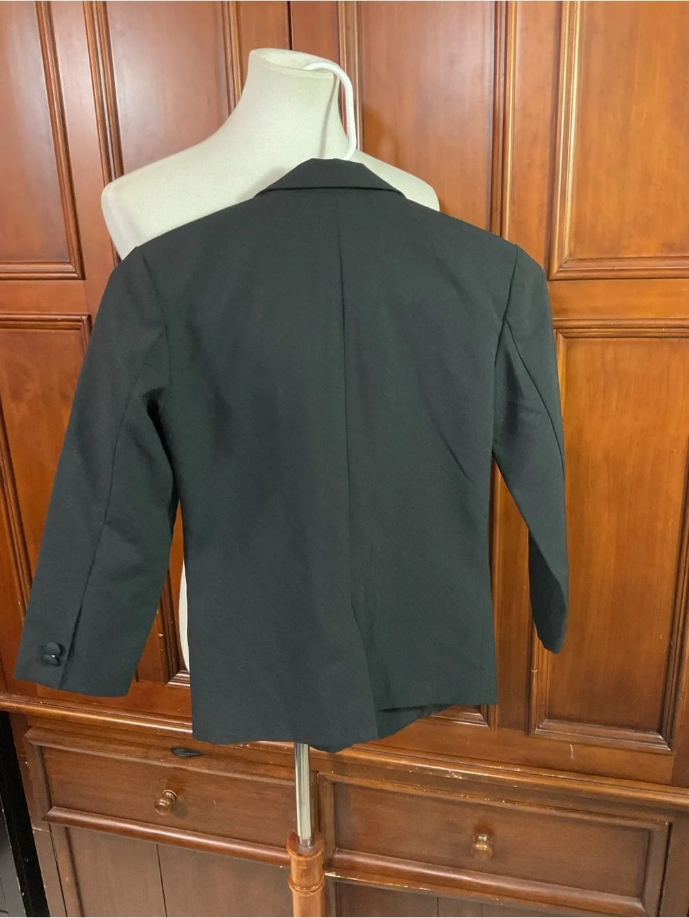 Spring Notion Boys 2 Button Suit Coat And Vest Solid Black Youth Size 8 Lknw As